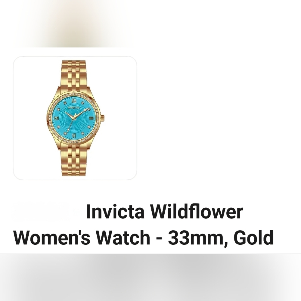 Invicta Women's Gold Watch with Blue Dial